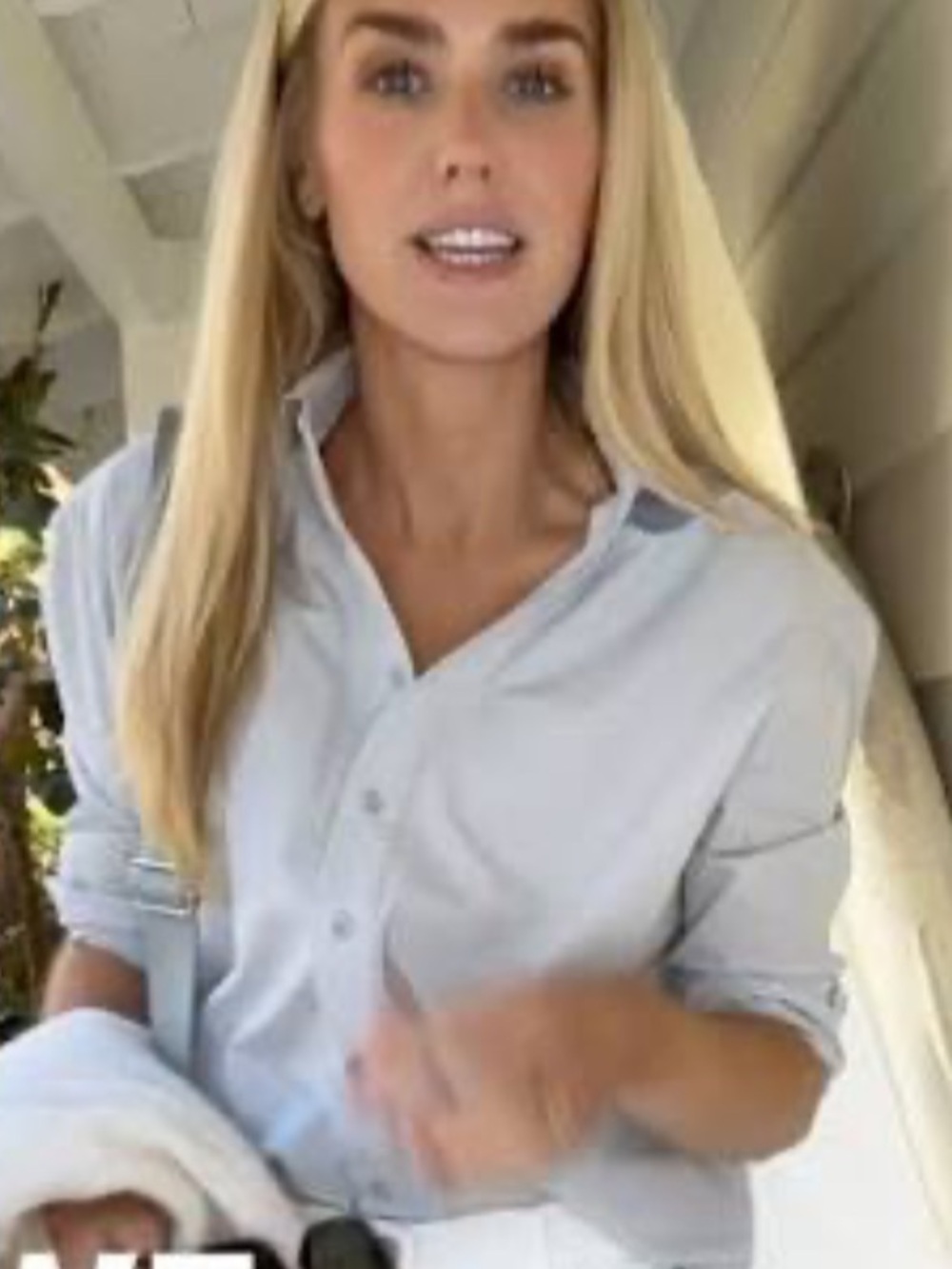 Julia Amory Carolyn Poplin Button Down Top Gracie Blue